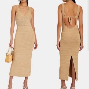Torn by Ronny Kobo Knitted Cream, Crocheted Dress